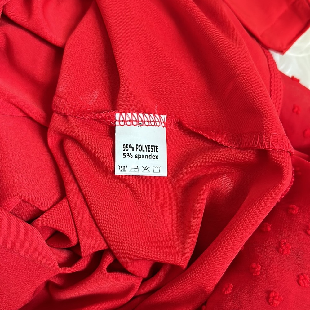 Red Ruffled Long Sleeve Bodysuit - Picture 7 of 7